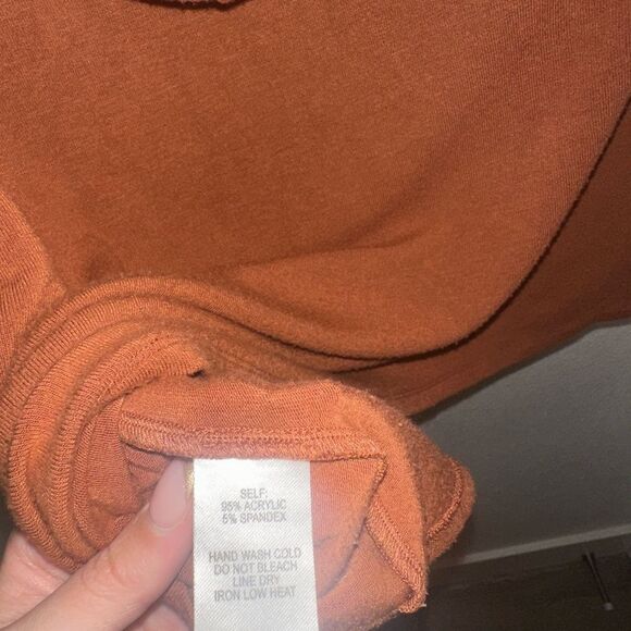 Lulus Top With Hood, Rust colored - Picture 5 of 8